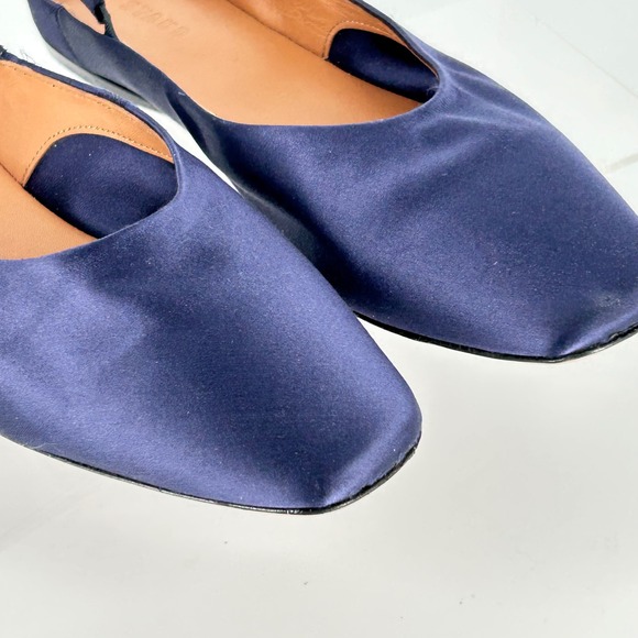 STAUD Size 39 US 9 Navy Blue Satin Slingback Ballet Flats NEW Janine $325 - Picture 11 of 11